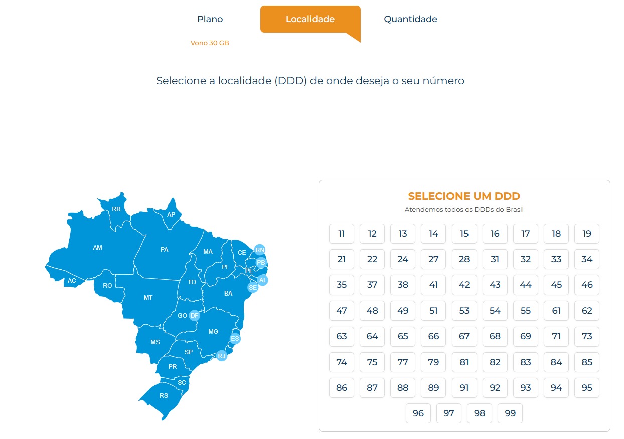 Captura de tela: Como Contratar um Número Móvel, eSIM ou Chip pela Vono (2)