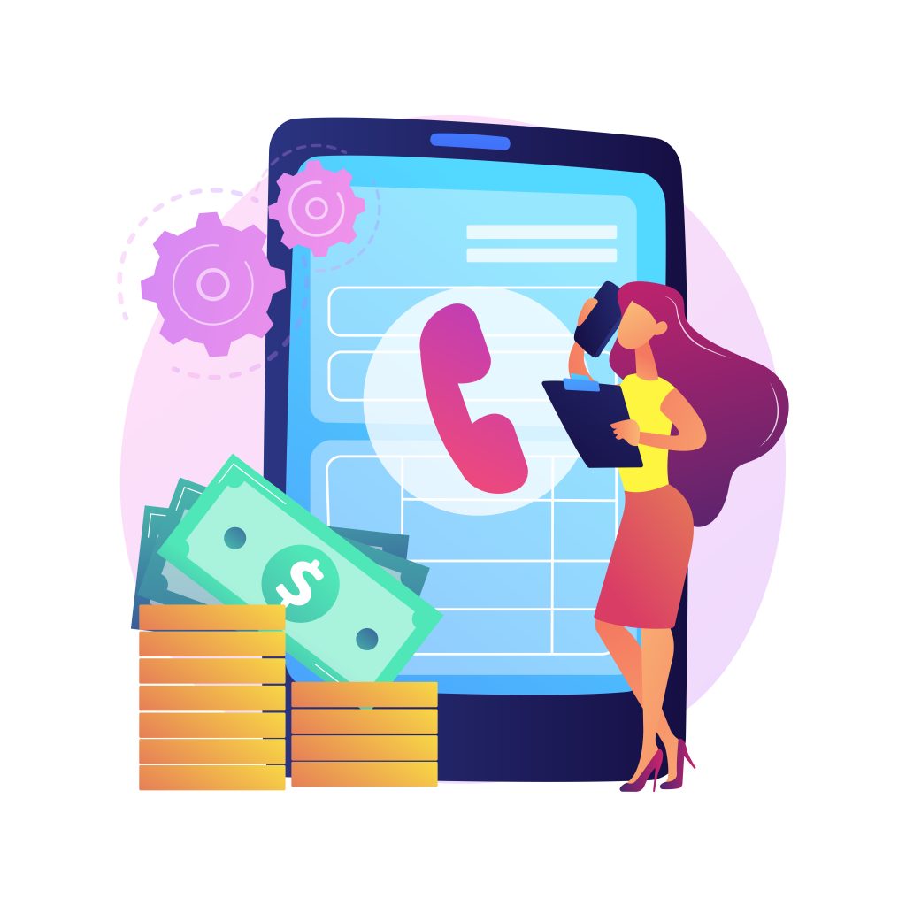 mulher recebendo uma ligação de cobrança no telemarketing