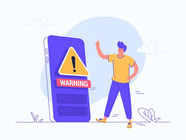 Símbolo de notificação de Código de erro no telefone móvel
