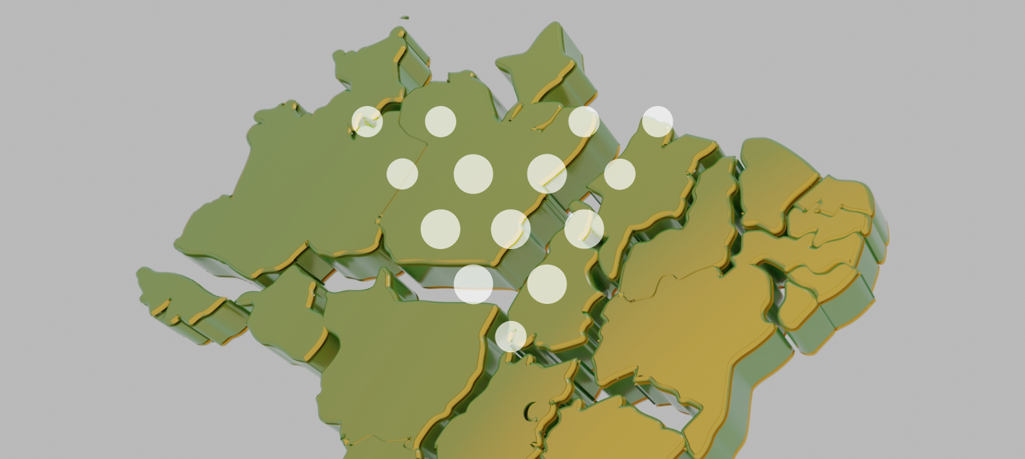 mapa do Brasil representando o conceito de como ligar para outro estado