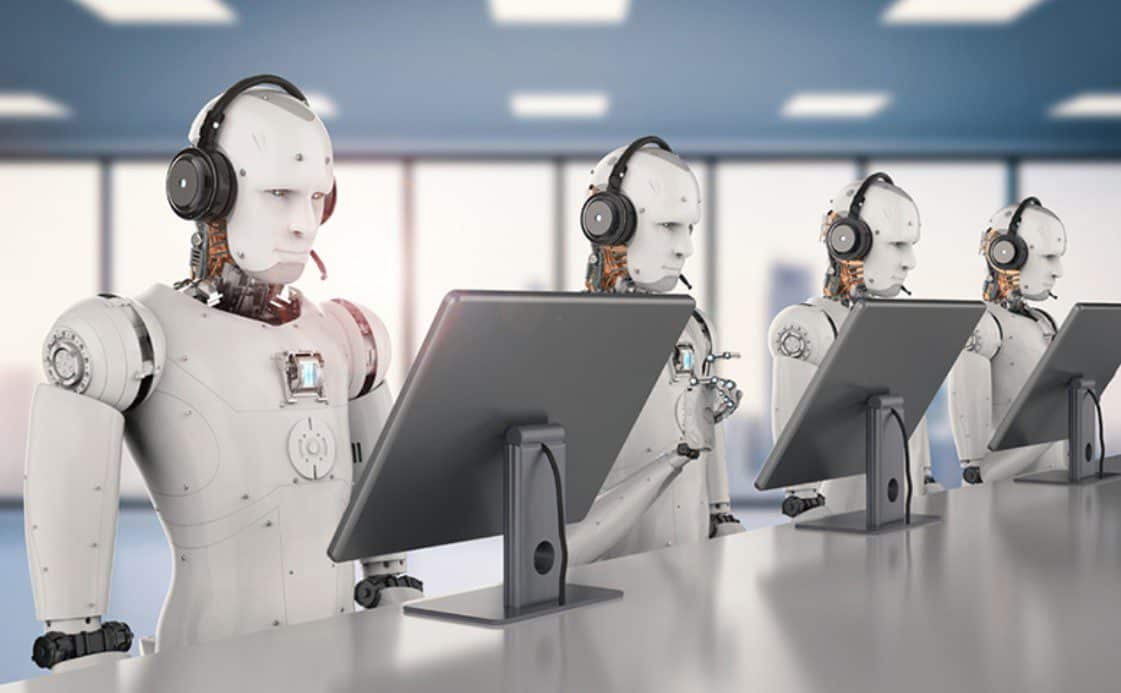 imagem de robôs como call center produtivo