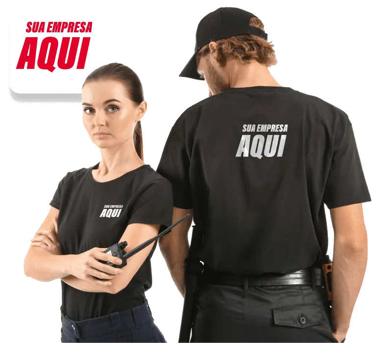 Equipe de monitoramento com uniformes personalizáveis para operação white label